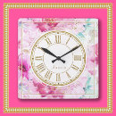 Search for pink and white clocks Pretty