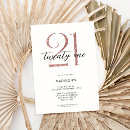 Search for rose gold and white birthday invitations Elegant