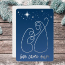 Search for modern nativity christmas cards Blue