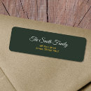 Search for green and gold return address labels Minimalist