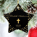 Search for gold star christmas tree decorations Black and gold