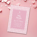Search for gingham baby girl shower invitations Pink plaid
