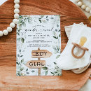 Search for gold gender reveal invitations Boy or girl