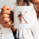 Search for elegant floral monogram mugs Greenery