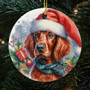 Search for irish setter christmas tree decorations Red