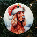 Search for irish setter christmas tree decorations Red