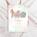 Search for baby girls 2nd birthday invitations Colourful