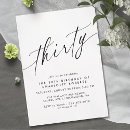 Search for trendy 30th birthday invitations Black and white