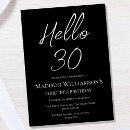 Search for hello 30 birthday invitations Typography