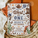 Search for how the west was one birthday invitations Cowboy party