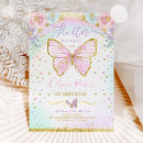Search for butterfly party invitations Pink and gold