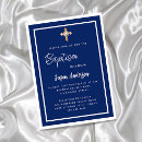 Search for navy blue christening invitations Minimalist