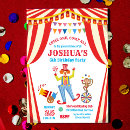 Search for clown birthday invitations Circus