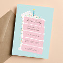 Search for rainbow cake birthday invitations Pink