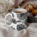 Search for black leaf mugs Monochrome