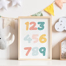 Search for number posters baby kids Colourful