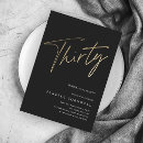 Search for black gold 30th invitations Elegant