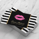 Search for black and white stripes business cards Cosmetologist