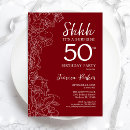 Search for red white birthday invitations Elegant