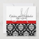 Search for black white red damask wedding invitations Bride