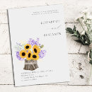 Search for sunflower bouquet wedding invitations Mason jar