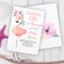 Search for pink flamingo baby shower invitations girl