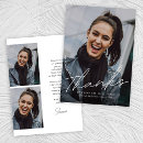 Search for three photo thank you cards Calligraphy script