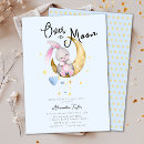 Search for moon and stars baby boy shower invitations Watercolor