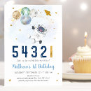 Search for countdown birthday invitations Blue gold galaxy