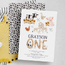 Search for farm 1st birthday invitations Cow