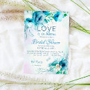 Search for teal blue bridal shower invitations Watercolor