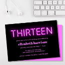 Search for glow 13th birthday invitations Modern