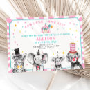 Search for circus animal birthday invitations Come one come all