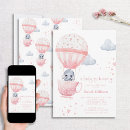 Search for elephant baby shower invitations Pink