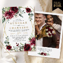 Search for gold geometric frame wedding invitations Burgundy
