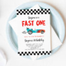 Search for cars 1st birthday invitations Race on over