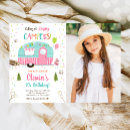 Search for girls camping birthday invitations One happy camper