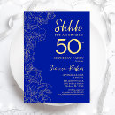 Search for royal blue 50th birthday invitations Elegant