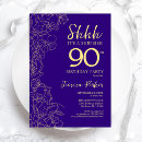 Search for purple 90th birthday invitations Botanical