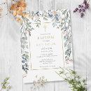 Search for foliage christening invitations Modern