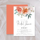 Search for coral bridal shower invitations Contemporary
