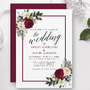 Search for floral frame wedding invitations Watercolor burgundy floral
