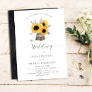 Search for sunflower bouquet wedding invitations Mason jar