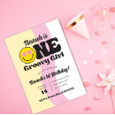 Search for groovy 1st birthday invitations One groovy girl
