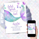 Search for splish splash bash birthday invitations Mermaid