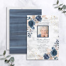 Search for navy blue funeral invitations Remembrance
