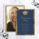 Search for blue and gold graduation invitations University