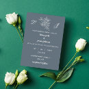 Search for monogram wreath wedding invitations Classy modern minimal
