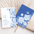 Search for birds invitations Blue and white