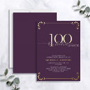Search for 100 birthday invitations Purple